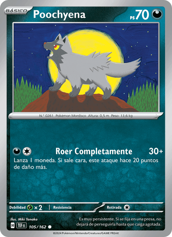 Poochyena, card 105 from Fuerzas Temporales