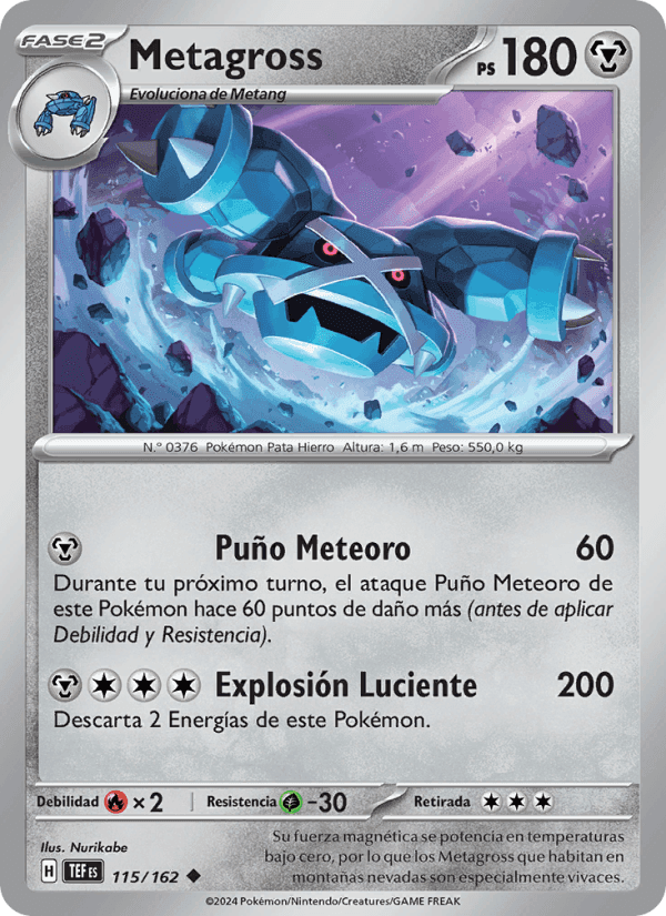 Metagross, carta 115 de Fuerzas Temporales