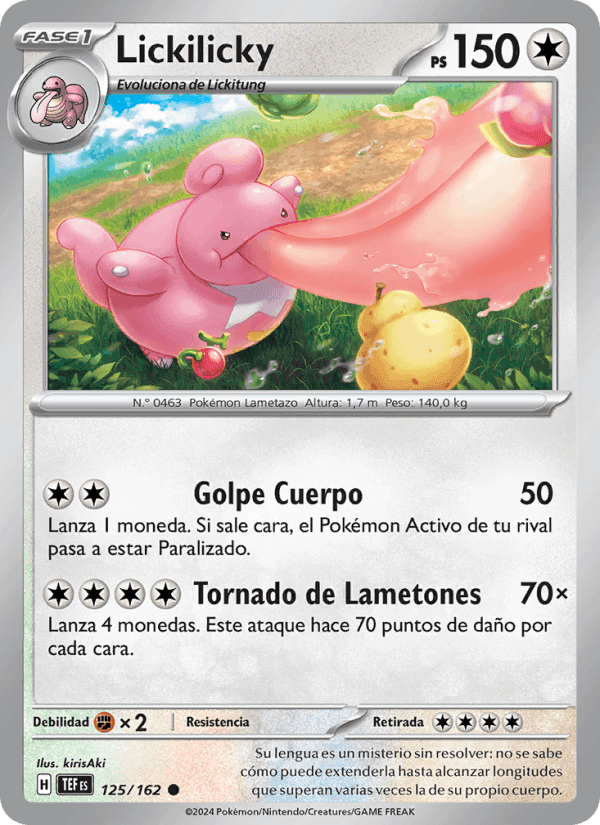 Lickilicky, card 125 from Fuerzas Temporales