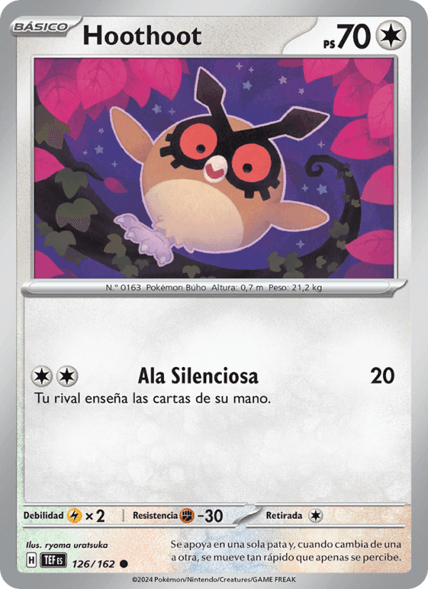 Hoothoot, card 126 from Fuerzas Temporales