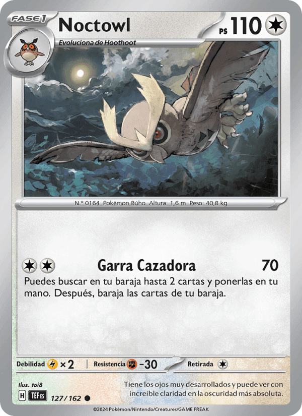 Noctowl, carta 127 de Fuerzas Temporales