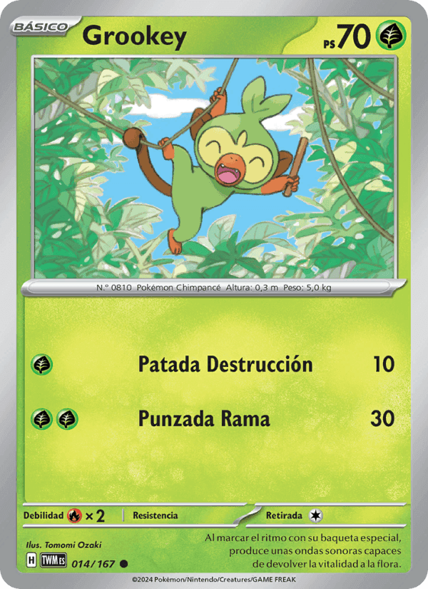 Grookey, carte 014 de Mascarada Crepuscular