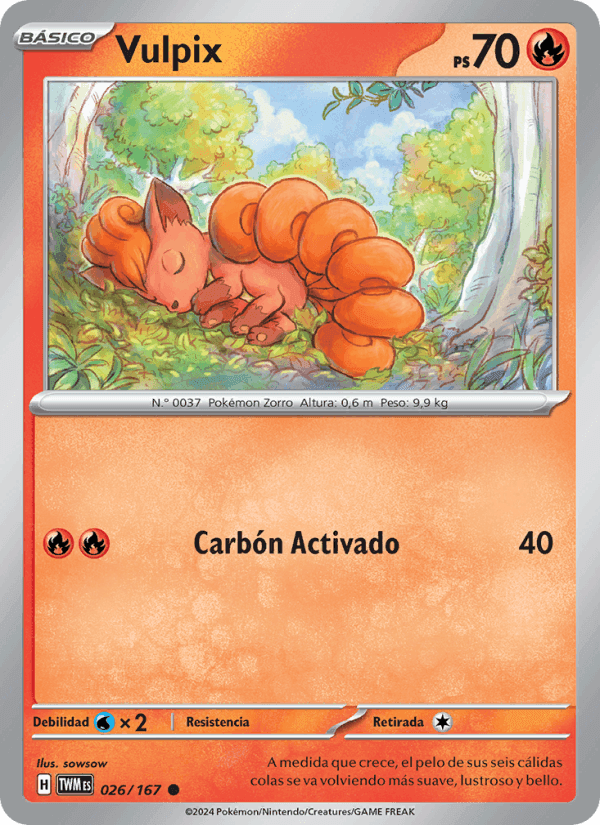 Vulpix, card 026 from Mascarada Crepuscular