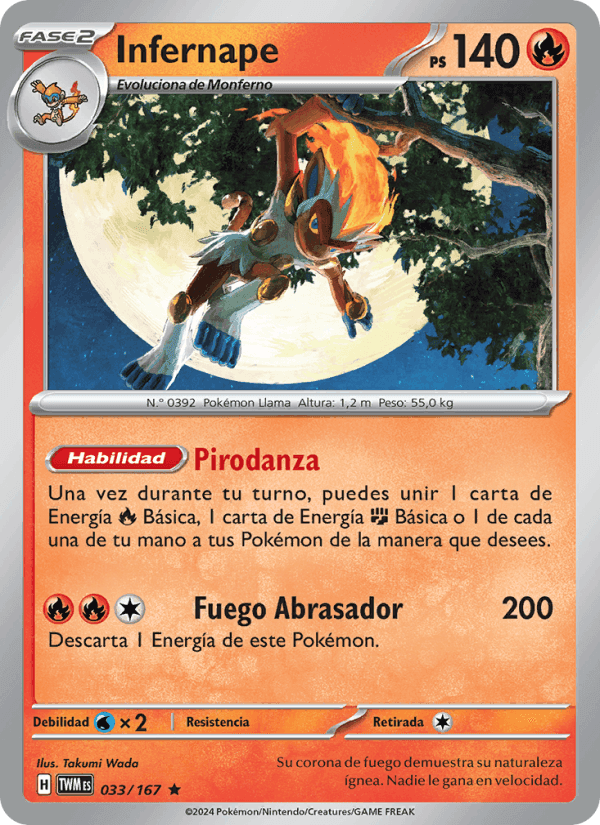 Infernape, carte 033 de Mascarada Crepuscular