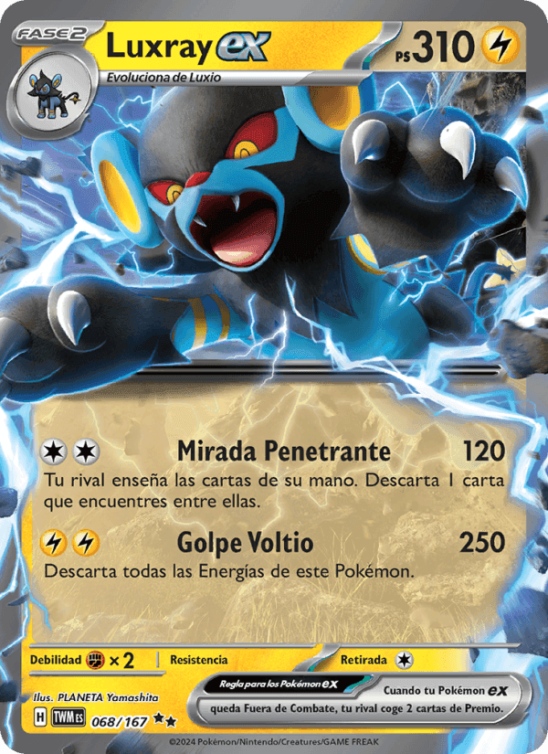 Luxray ex, carte 068 de Mascarada Crepuscular