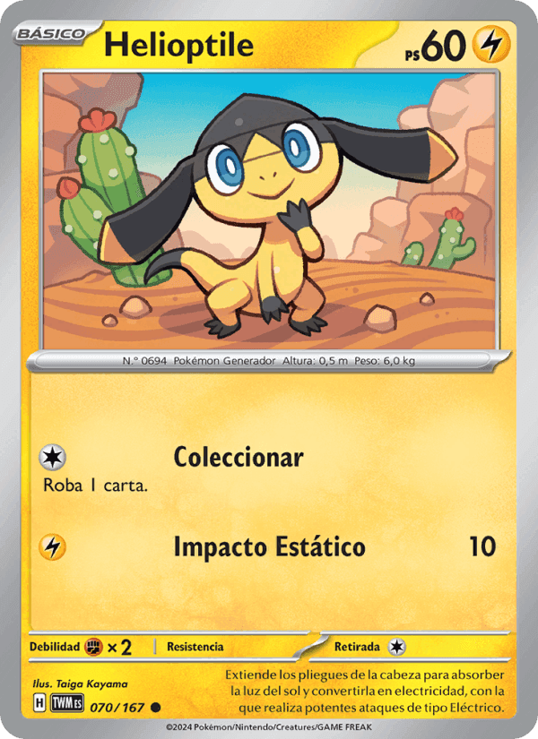 Helioptile, card 070 from Mascarada Crepuscular