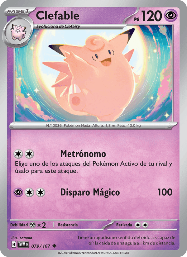 Clefable, carta 079 de Mascarada Crepuscular
