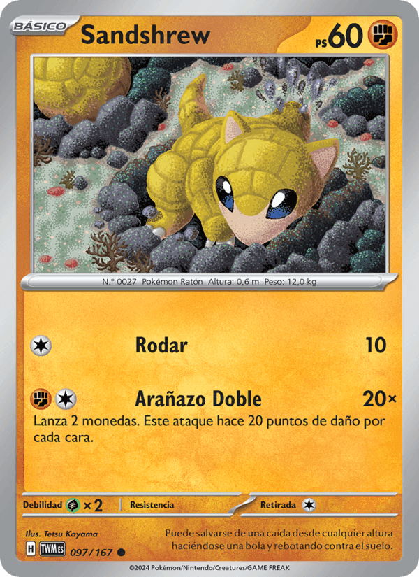 Sandshrew, card 097 from Mascarada Crepuscular