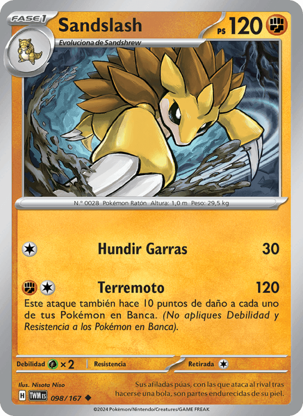 Sandslash, carta 098 de Mascarada Crepuscular