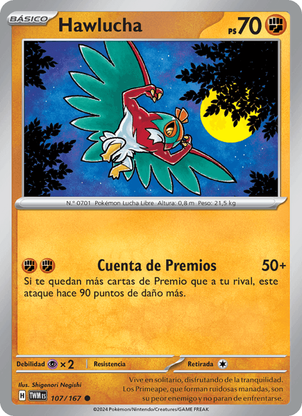 Hawlucha, carta 107 de Mascarada Crepuscular