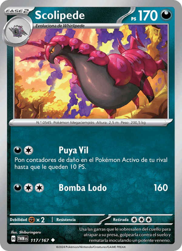 Scolipede, card 117 from Mascarada Crepuscular