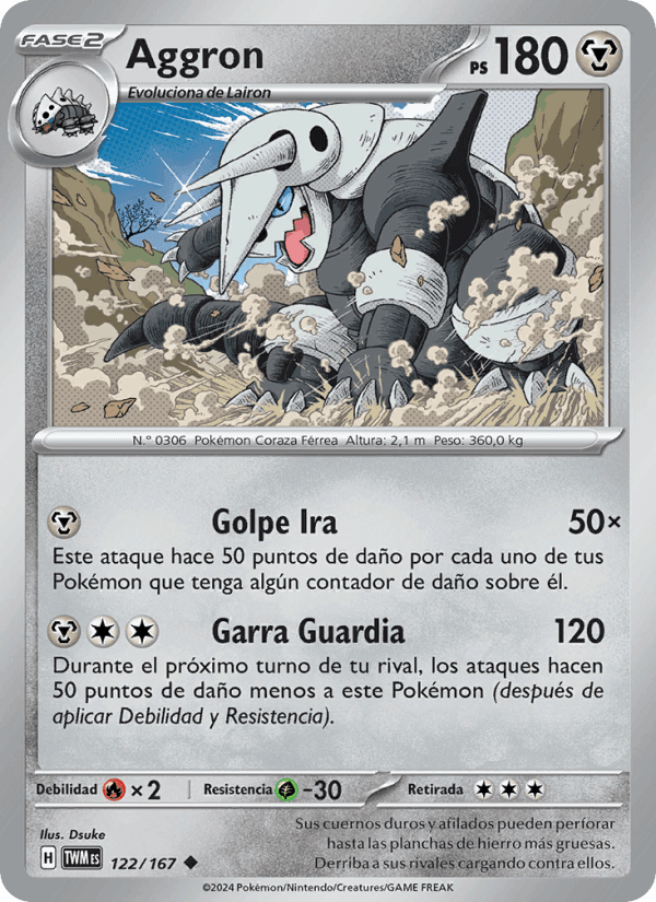 Aggron, carta 122 de Mascarada Crepuscular