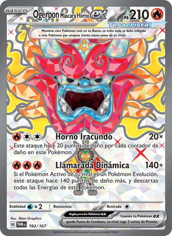 Ogerpon Máscara Horno ex, card 192 from Mascarada Crepuscular