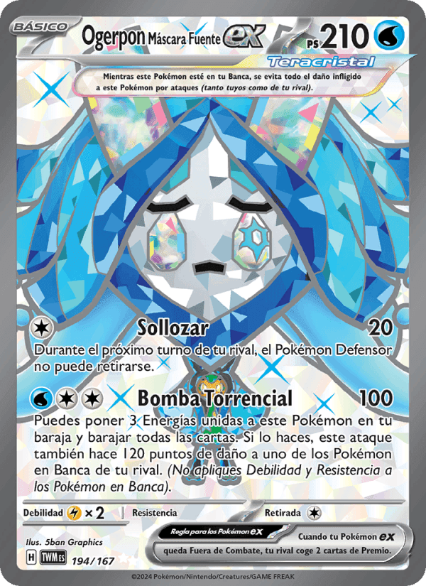 Ogerpon Máscara Fuente ex, carta 194 di Mascarada Crepuscular