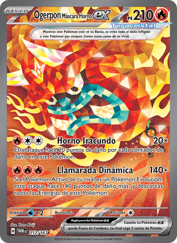 Ogerpon Máscara Horno ex, card 212 from Mascarada Crepuscular