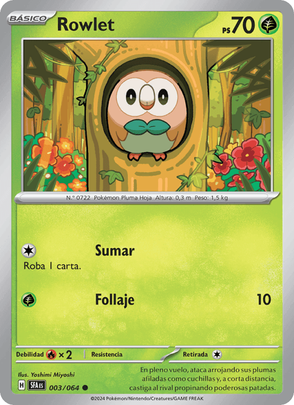 Rowlet, card 003 from Fabula Sombría