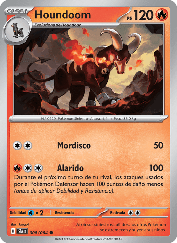 Houndoom, carta 008 de Fabula Sombría