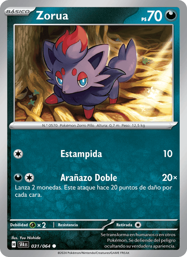 Zorua, card 031 from Fabula Sombría