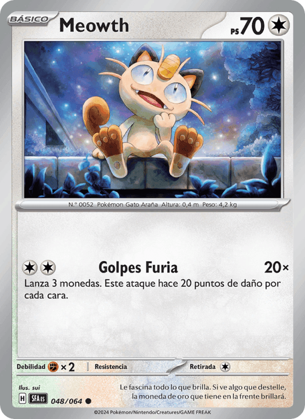 Meowth, carte 048 de Fabula Sombría