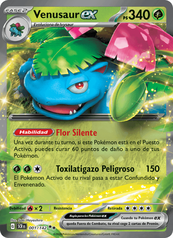 Venusaur ex, carta 001 de Corona Astral