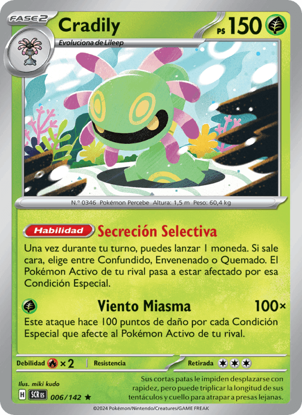 Cradily, carta 006 di Corona Astral