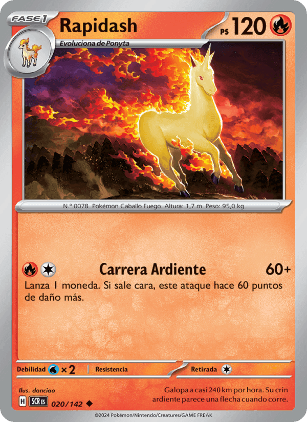 Rapidash, carta 020 de Corona Astral
