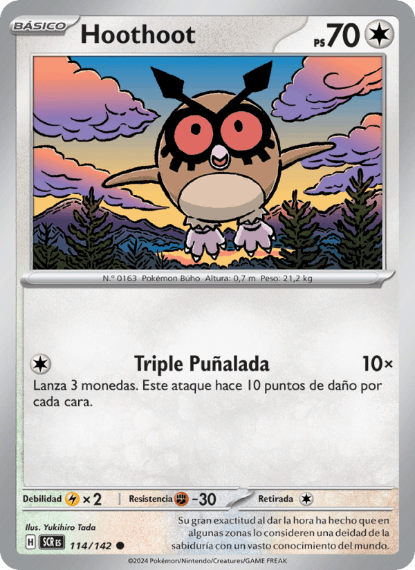Hoothoot, card 114 from Corona Astral