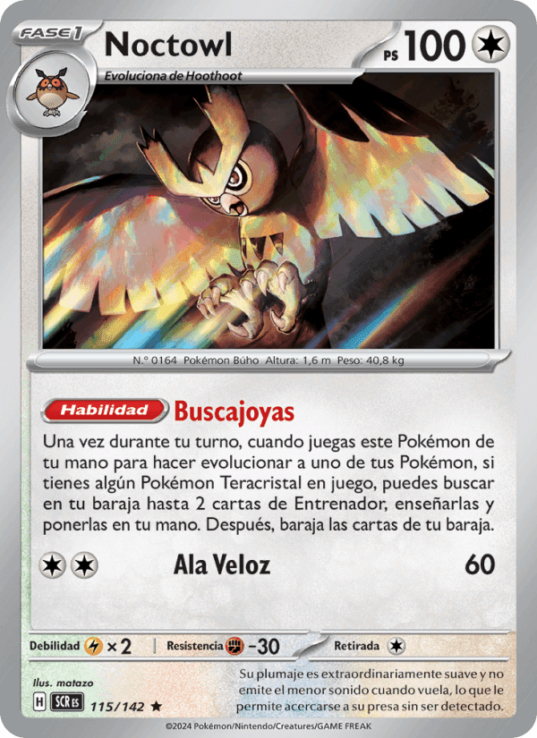 Noctowl, carta 115 di Corona Astral