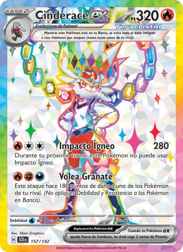 Cinderace ex, carta 157 de Corona Astral