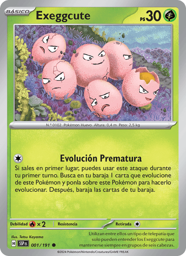 Exeggcute, carta 001 de Chispas Fulgurantes