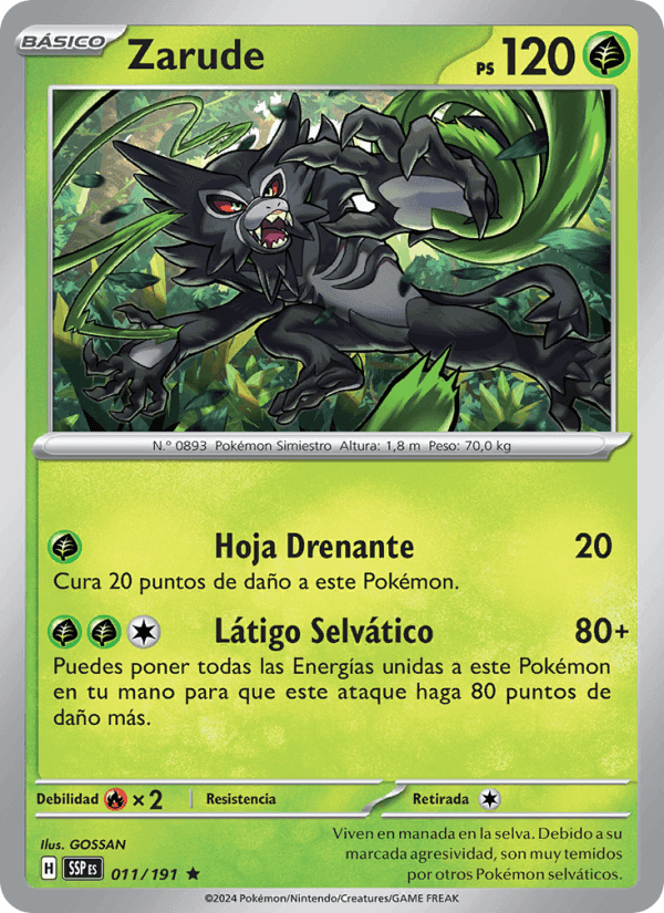 Zarude, card 011 from Chispas Fulgurantes