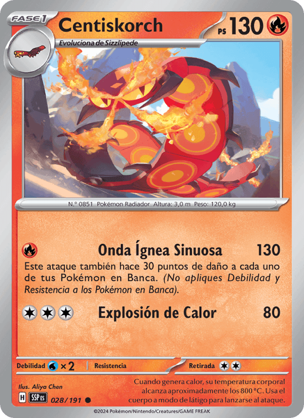 Centiskorch, carte 028 de Chispas Fulgurantes