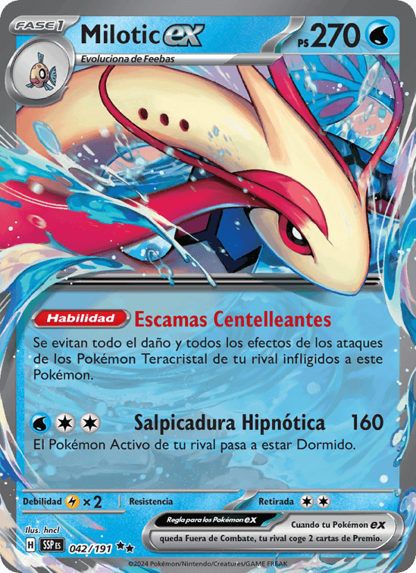 Milotic ex, carte 042 de Chispas Fulgurantes