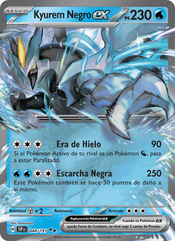 Kyurem Negro ex, card 048 from Chispas Fulgurantes