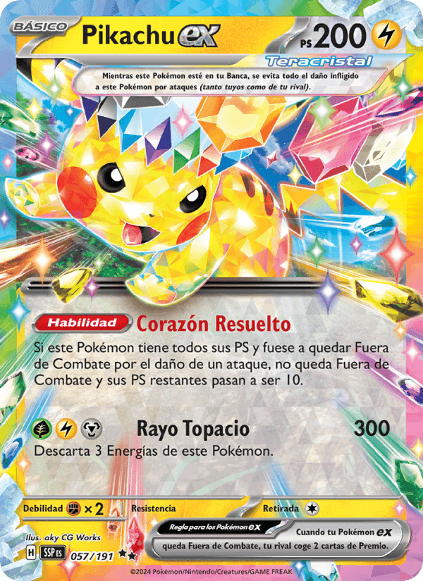Pikachu ex, carte 057 de Chispas Fulgurantes