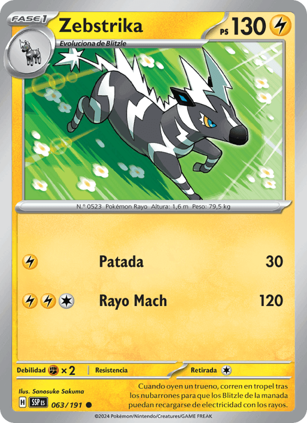 Zebstrika, carte 063 de Chispas Fulgurantes