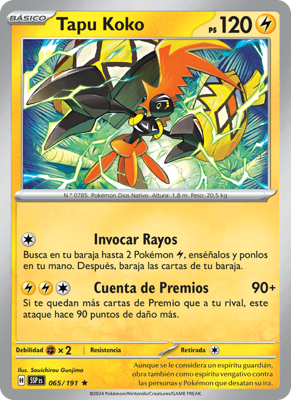 Tapu Koko, card 065 from Chispas Fulgurantes