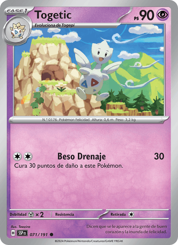 Togetic, carta 071 de Chispas Fulgurantes