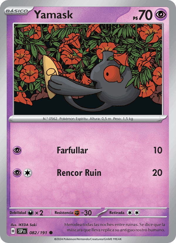 Yamask, card 082 from Chispas Fulgurantes