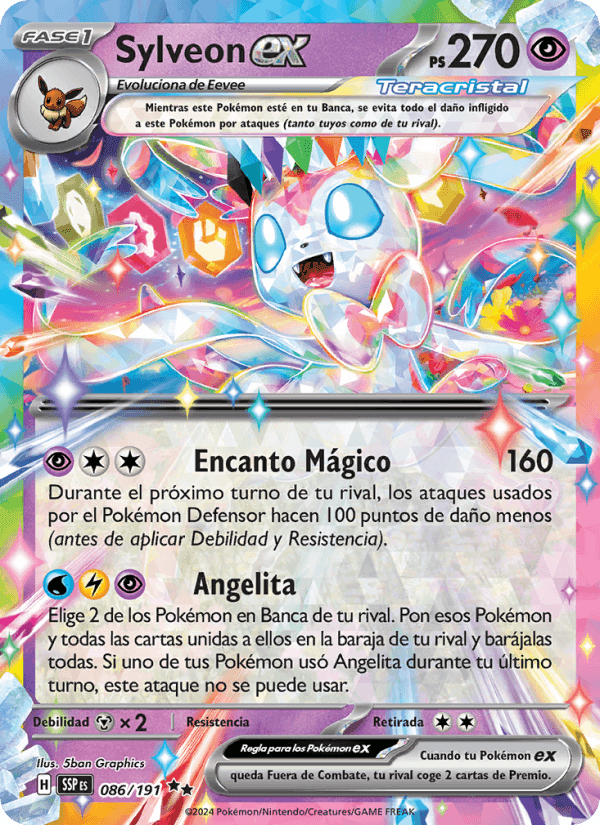 Sylveon ex, carta 086 di Chispas Fulgurantes