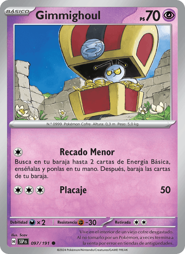 Gimmighoul, carta 097 de Chispas Fulgurantes