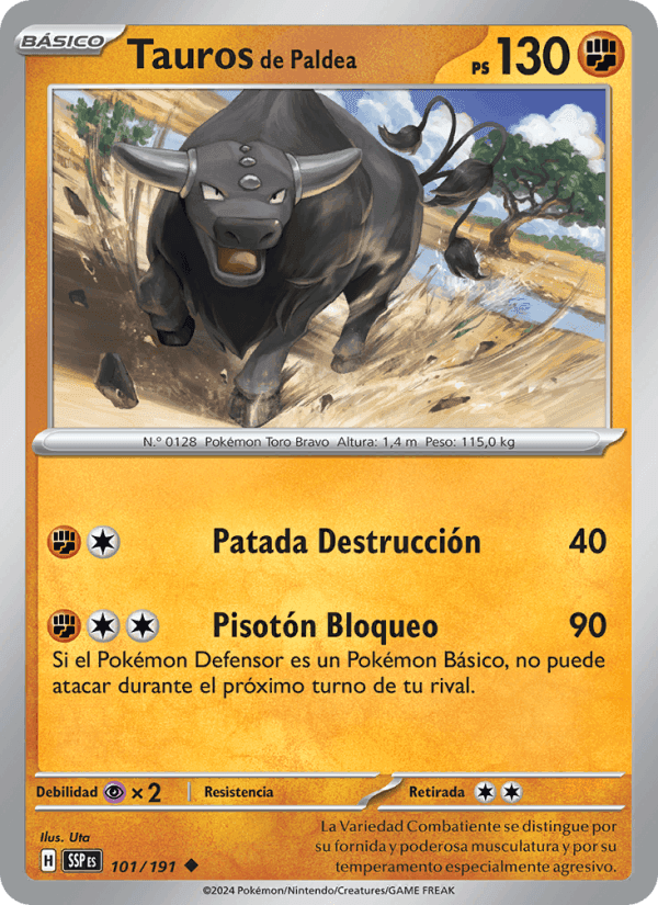 Tauros de Paldea, carta 101 di Chispas Fulgurantes