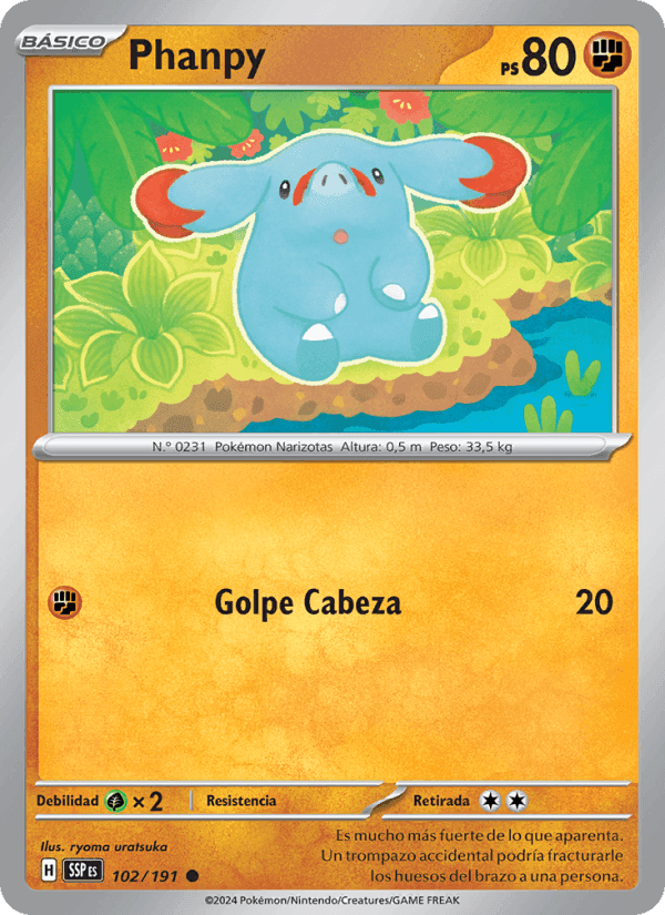Phanpy, carta 102 de Chispas Fulgurantes