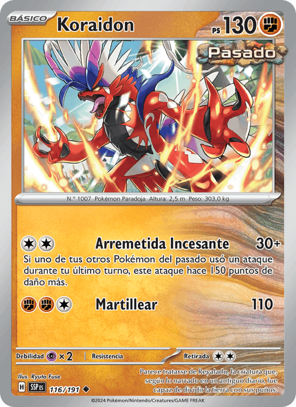 Koraidon, card 116 from Chispas Fulgurantes