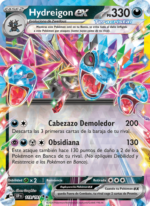 Hydreigon ex, carte 119 de Chispas Fulgurantes
