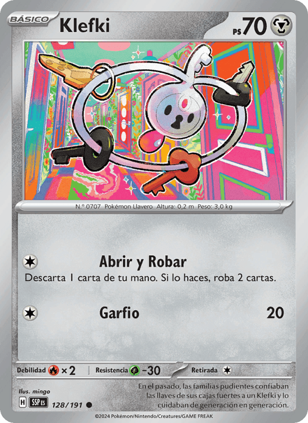Klefki, carte 128 de Chispas Fulgurantes
