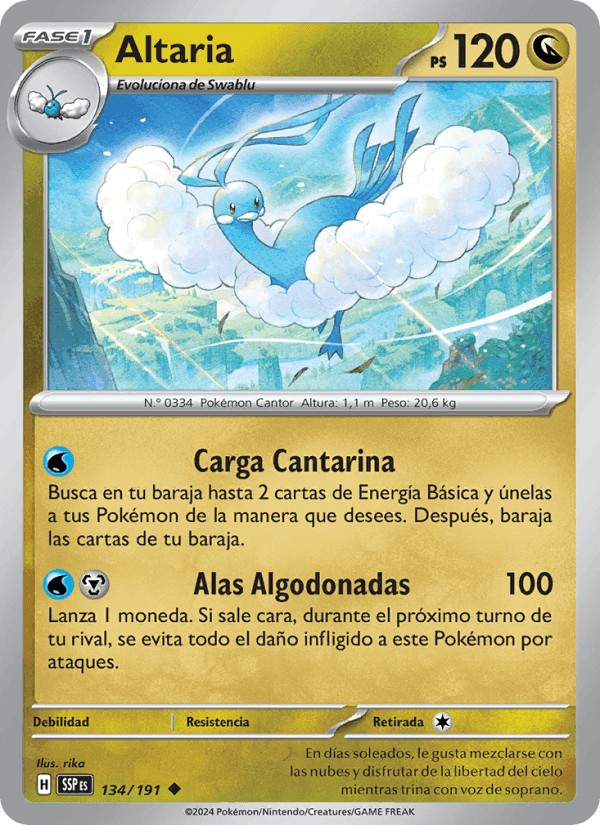 Altaria, carte 134 de Chispas Fulgurantes
