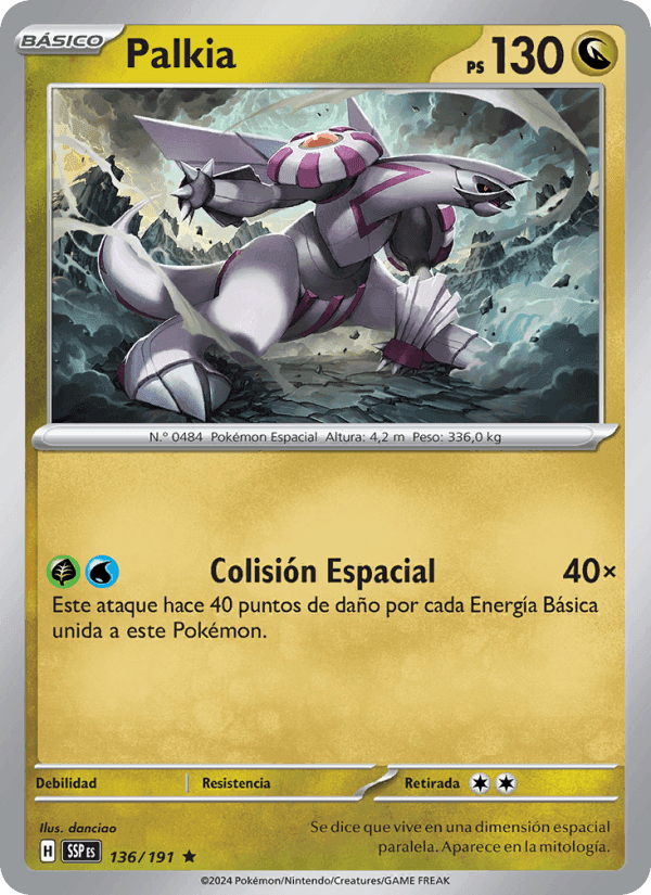 Palkia, carta 136 di Chispas Fulgurantes