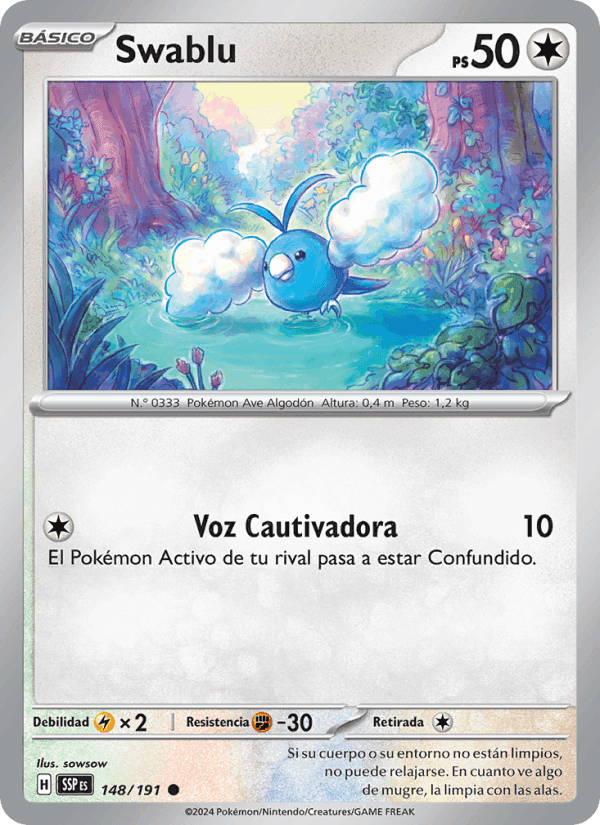 Swablu, carta 148 de Chispas Fulgurantes