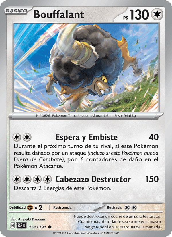 Bouffalant, carta 151 de Chispas Fulgurantes